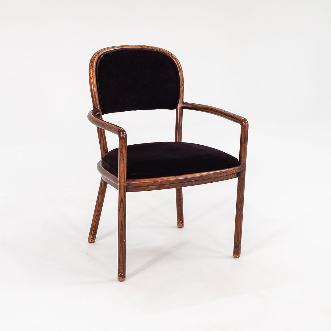SOLD 1970s Ash Dining Chair by Ward Bennett for Brickel Associates in Ash and Purple Mohair