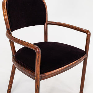 SOLD 1970s Ash Dining Chair by Ward Bennett for Brickel Associates in Ash and Purple Mohair