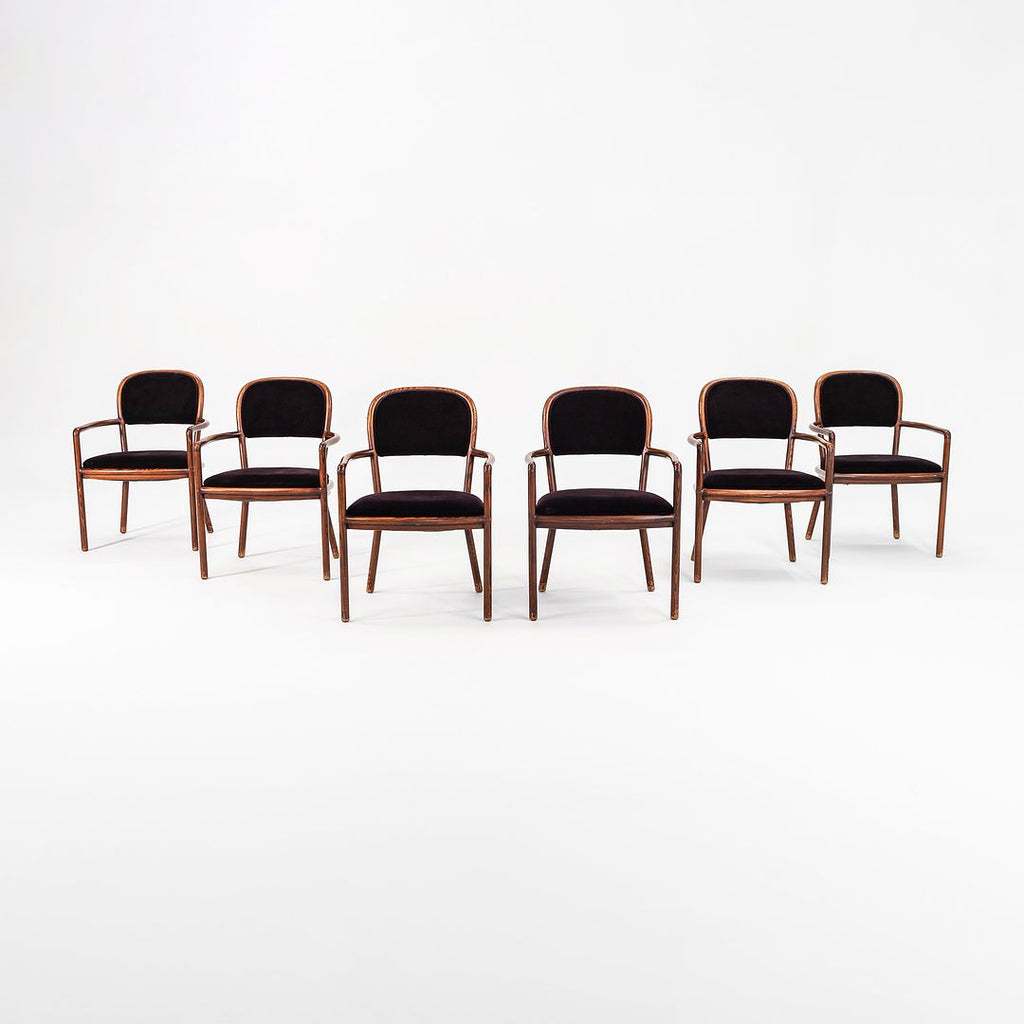 SOLD 1970s Ash Dining Chair by Ward Bennett for Brickel Associates in Ash and Purple Mohair