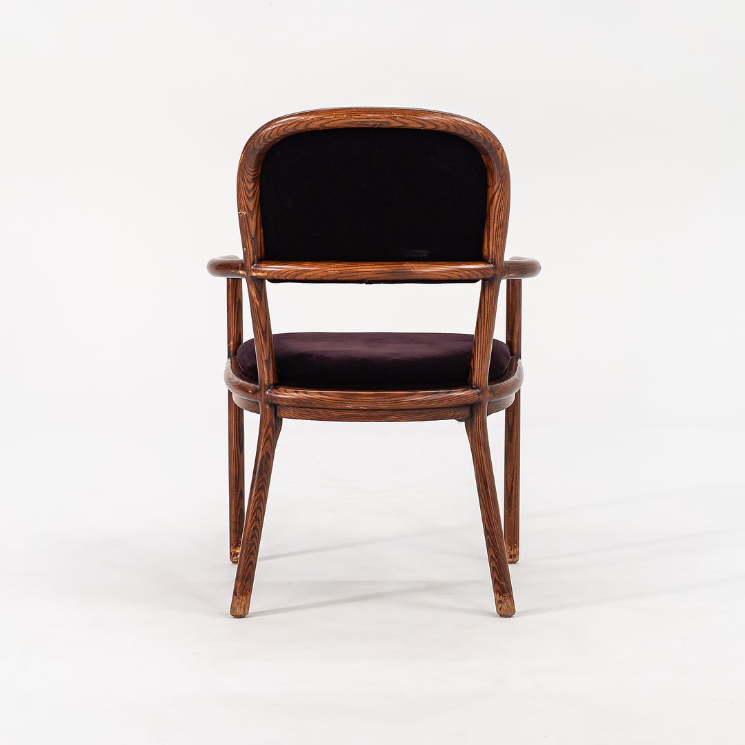 SOLD 1970s Ash Dining Chair by Ward Bennett for Brickel Associates in Ash and Purple Mohair