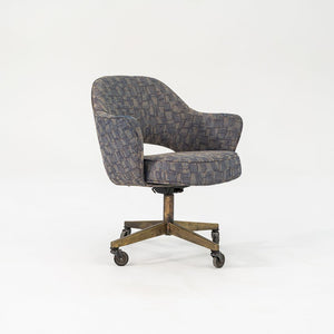 1960s Eero Saarinen for Knoll Executive Arm Desk Chair w/ Bronze Base and Fabric