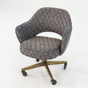 1960s Eero Saarinen for Knoll Executive Arm Desk Chair w/ Bronze Base and Fabric