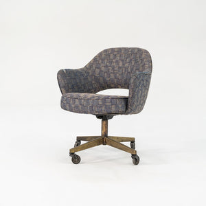 1960s Eero Saarinen for Knoll Executive Arm Desk Chair w/ Bronze Base and Fabric