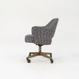 1960s Eero Saarinen for Knoll Executive Arm Desk Chair w/ Bronze Base and Fabric