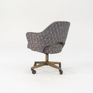 1960s Eero Saarinen for Knoll Executive Arm Desk Chair w/ Bronze Base and Fabric