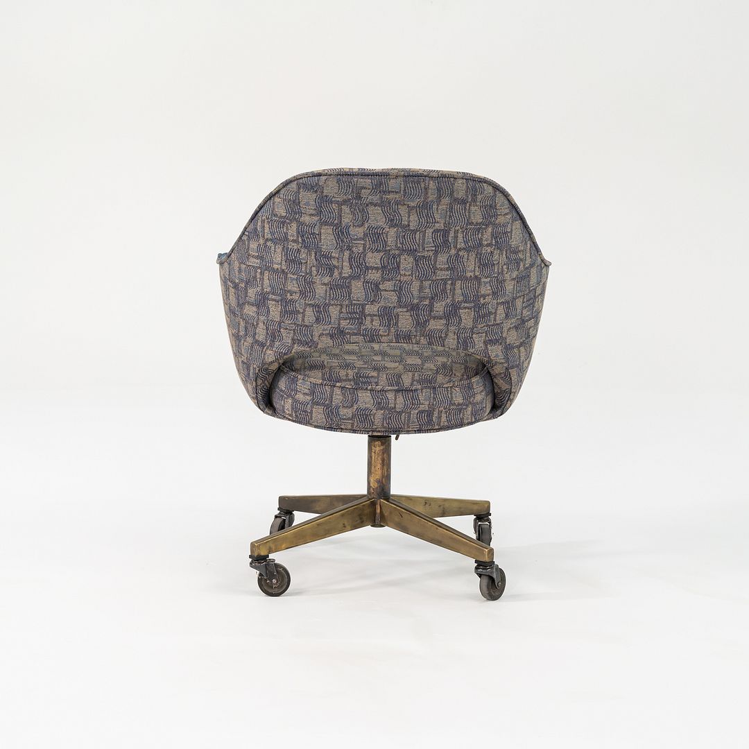 1960s Eero Saarinen for Knoll Executive Arm Desk Chair w/ Bronze Base and Fabric