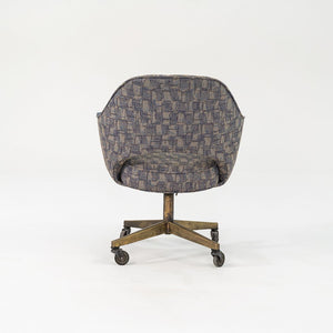 1960s Eero Saarinen for Knoll Executive Arm Desk Chair w/ Bronze Base and Fabric