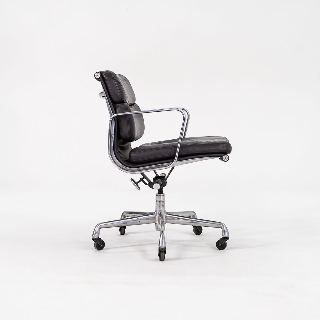 SOLD 2000 Soft Pad Management Desk Chair by Charles and Ray Eames for Herman Miller in Dark Grey Leather 2x Available