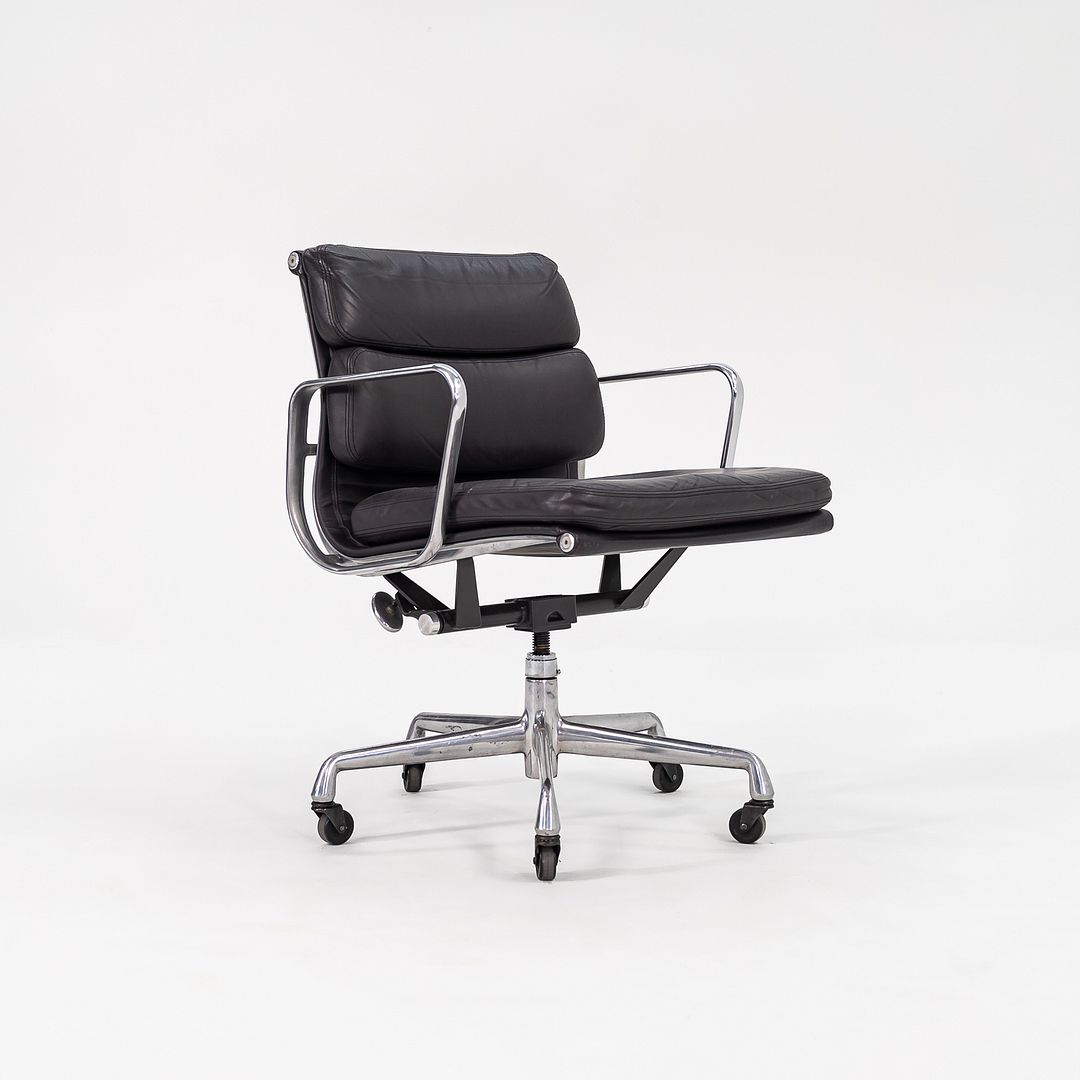 SOLD 2000 Soft Pad Management Desk Chair by Charles and Ray Eames for Herman Miller in Dark Grey Leather 2x Available