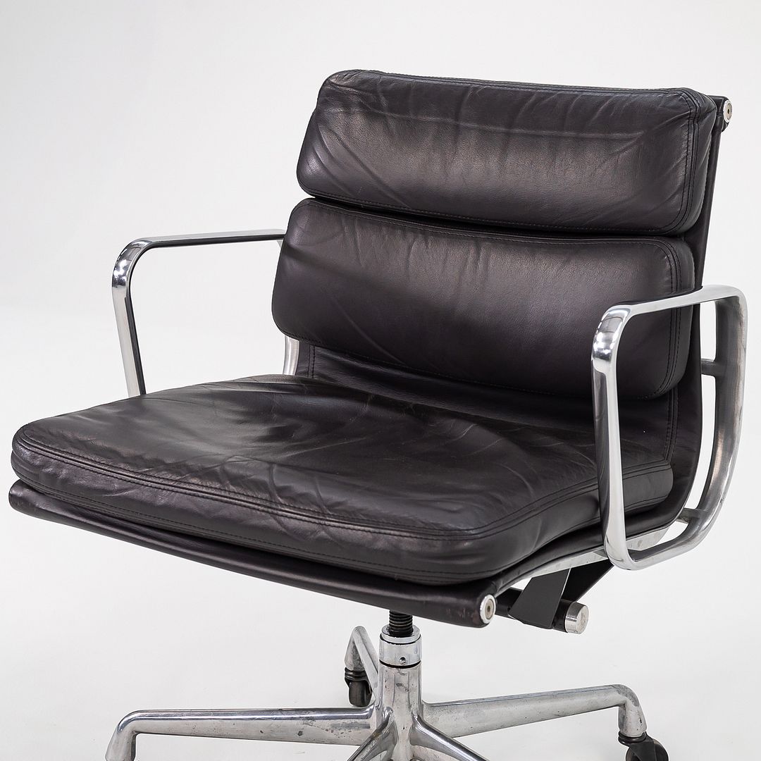 SOLD 2000 Soft Pad Management Desk Chair by Charles and Ray Eames for Herman Miller in Dark Grey Leather 2x Available