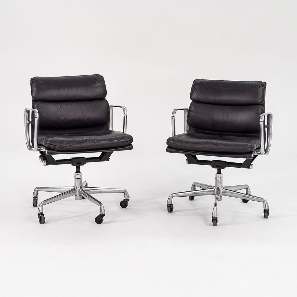 2000 Soft Pad Management Desk Chair by Charles and Ray Eames for Herman Miller in Dark Grey Leather 7x Available