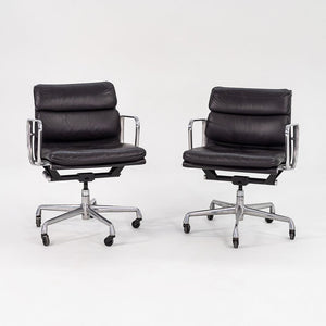 SOLD 2000 Soft Pad Management Desk Chair by Charles and Ray Eames for Herman Miller in Dark Grey Leather 2x Available
