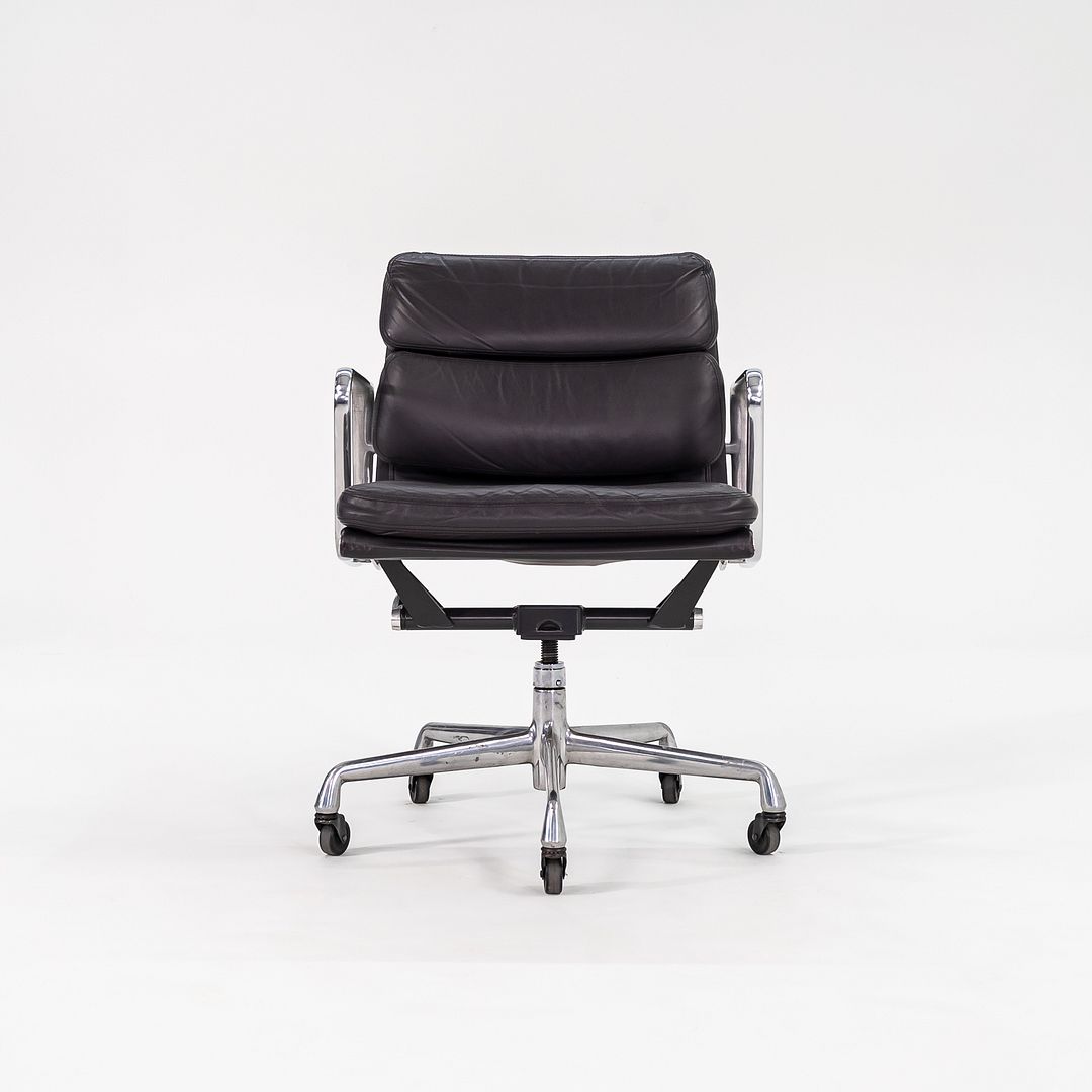 SOLD 2000 Soft Pad Management Desk Chair by Charles and Ray Eames for Herman Miller in Dark Grey Leather 2x Available
