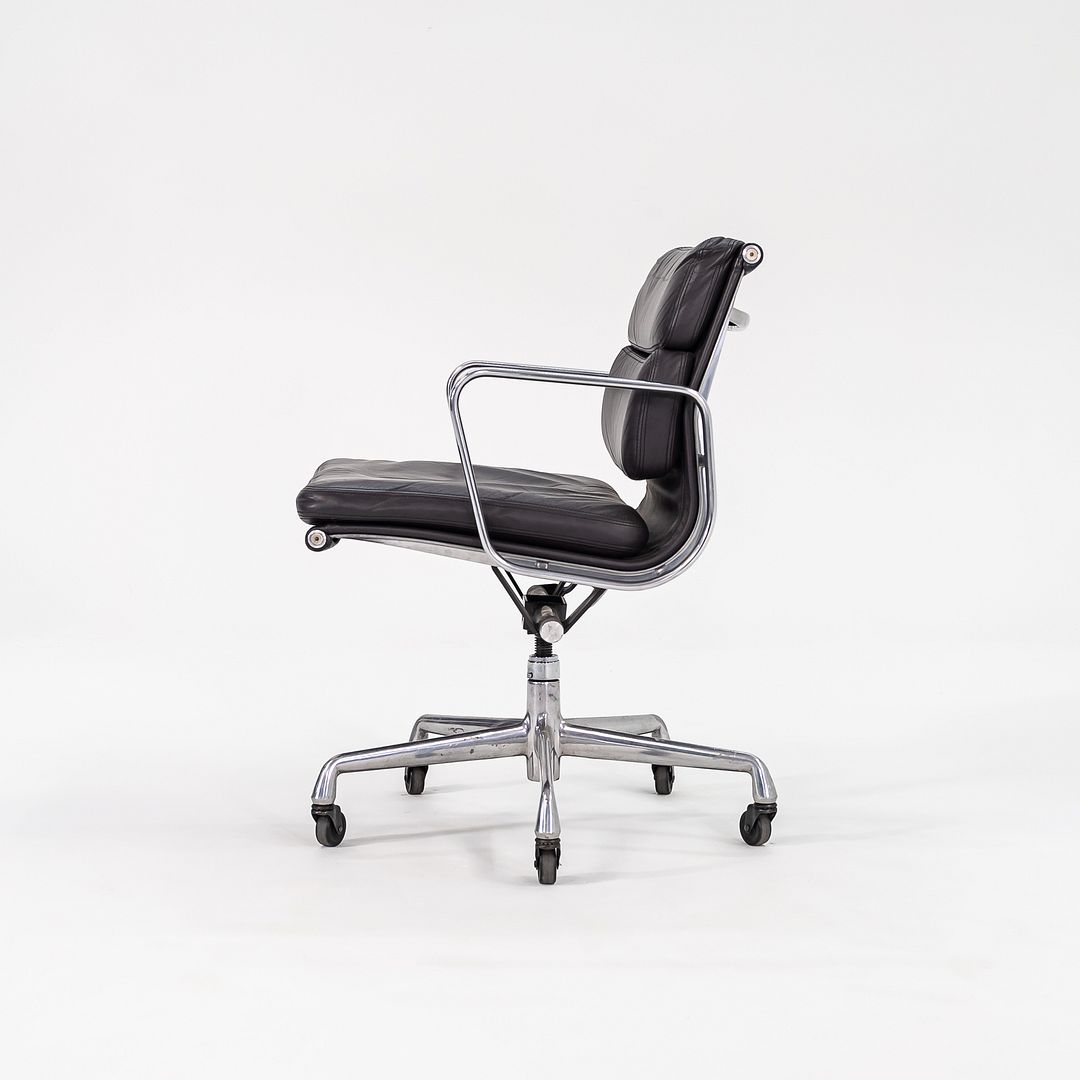 SOLD 2000 Soft Pad Management Desk Chair by Charles and Ray Eames for Herman Miller in Dark Grey Leather 2x Available