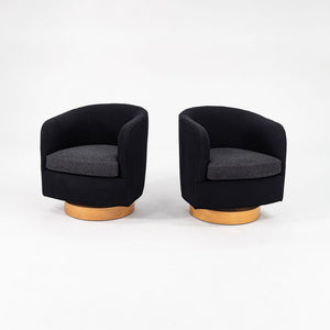 2020 Papa Roxy Swivel Lounge Chair by Milo Baughman for Thayer Coggin in Black Fabric 6x Available