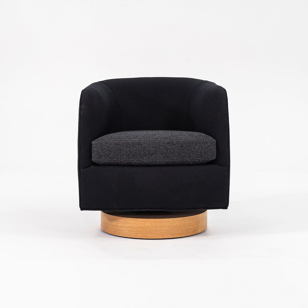 2020 Papa Roxy Swivel Lounge Chair by Milo Baughman for Thayer Coggin in Black Fabric 6x Available