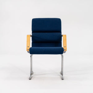 1970s Set of Four Plaano Chairs by Yrjo Kukkapuro for Avarte in Birch with Blue Fabric