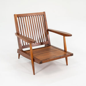 1950s Slatted Lounge Chair with Arms by George Nakashima in Black Walnut