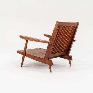 1950s Slatted Lounge Chair with Arms by George Nakashima in Black Walnut