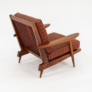 1950s Slatted Lounge Chair with Arms by George Nakashima in Black Walnut