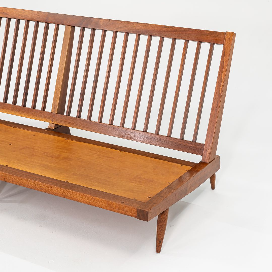 1950s Three Seat Slatted Settee by George Nakashima in Black Walnut