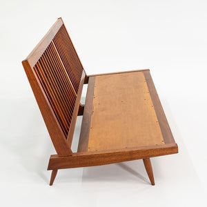 1950s Three Seat Slatted Settee by George Nakashima in Black Walnut