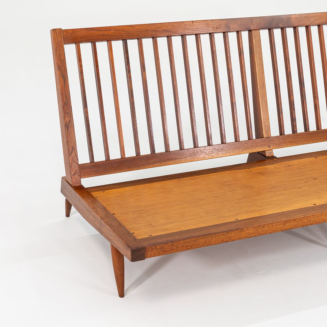 1950s Three Seat Slatted Settee by George Nakashima in Black Walnut