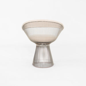 2020 Pair of Warren Platner for Knoll Dining Arm Chairs in Ivory Suede