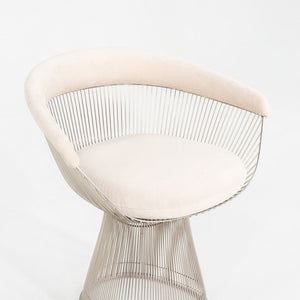 2020 Pair of Warren Platner for Knoll Dining Arm Chairs in Ivory Suede