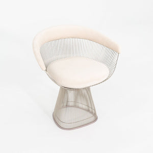 2020 Pair of Warren Platner for Knoll Dining Arm Chairs in Ivory Suede