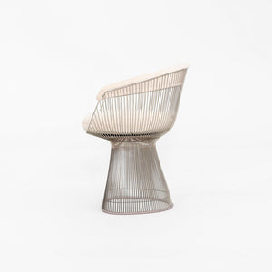 2020 Pair of Warren Platner for Knoll Dining Arm Chairs in Ivory Suede
