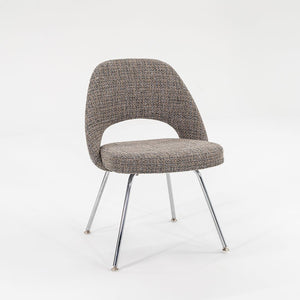 SOLD 2009 Executive Side / Dining Chair, Model 72C by Eero Saarinen for Knoll in Chromed Steel and Grey Fabric 8x Available