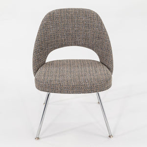 SOLD 2009 Executive Side / Dining Chair, Model 72C by Eero Saarinen for Knoll in Chromed Steel and Grey Fabric 8x Available