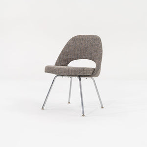 SOLD 2009 Executive Side / Dining Chair, Model 72C by Eero Saarinen for Knoll in Chromed Steel and Grey Fabric 8x Available