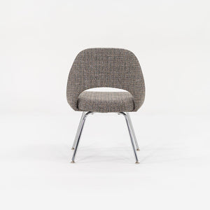 SOLD 2009 Executive Side / Dining Chair, Model 72C by Eero Saarinen for Knoll in Chromed Steel and Grey Fabric 8x Available