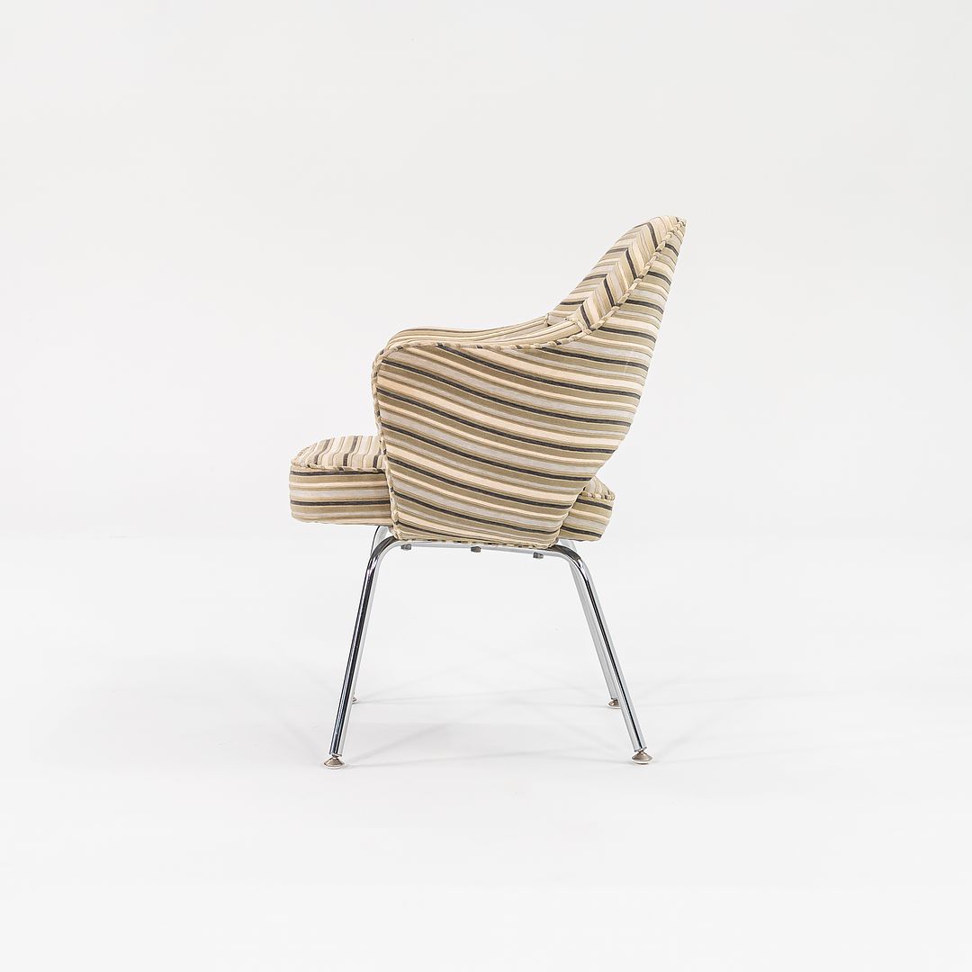 2009 Saarinen Executive Chair, Model 71APC by Eero Saarinen for Knoll in Striped Fabric