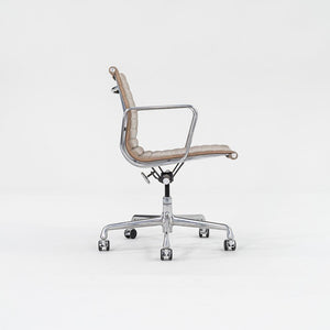 2009 Aluminum Group Management Desk Chair by Charles and Ray Eames for Herman Miller in Dark Tan Special Leather 12+ Available