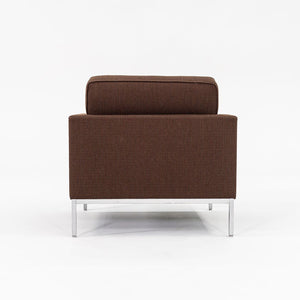 2010 Florence Knoll Lounge Chair, Model 1205S1 in Brown Cato Fabric with Satin Chrome Base