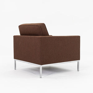 2010 Florence Knoll Lounge Chair, Model 1205S1 in Brown Cato Fabric with Satin Chrome Base