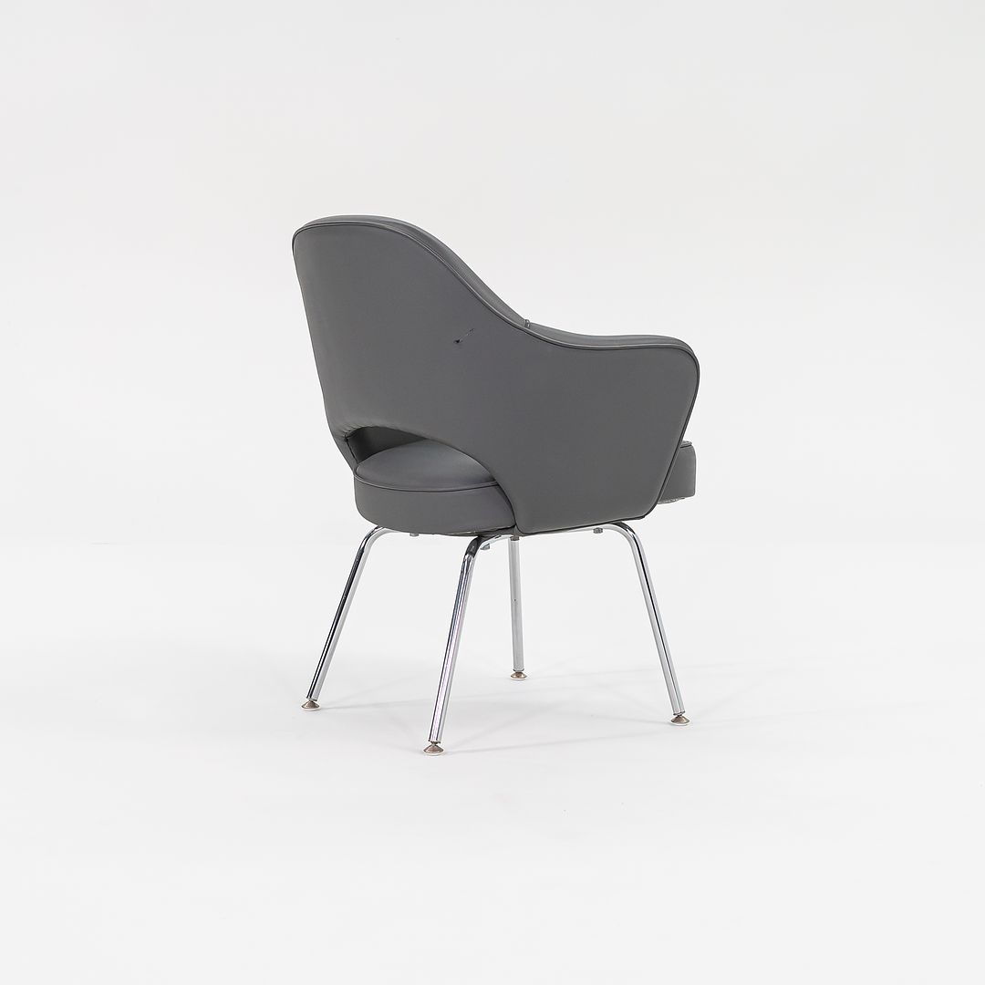 SOLD 2009 Saarinen Executive Dining Chair, Model 71 APC by Eero Saarinen for Knoll in Grey Vinyl 4x Available