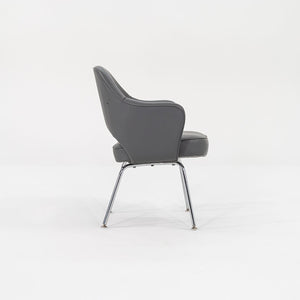 SOLD 2009 Saarinen Executive Dining Chair, Model 71 APC by Eero Saarinen for Knoll in Grey Vinyl 4x Available