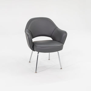 SOLD 2009 Saarinen Executive Dining Chair, Model 71 APC by Eero Saarinen for Knoll in Grey Vinyl 4x Available