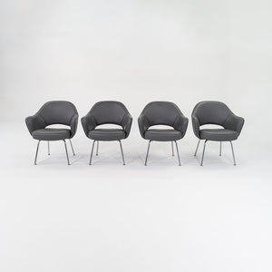 SOLD 2009 Saarinen Executive Dining Chair, Model 71 APC by Eero Saarinen for Knoll in Grey Vinyl 4x Available