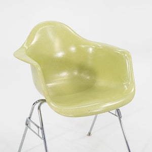 2006 Modernica Fiberglass Arm Shell Chair with H Base or Stacking Base in Light Green
