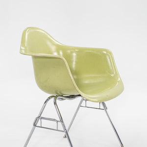 2006 Modernica Fiberglass Arm Shell Chair with H Base or Stacking Base in Light Green