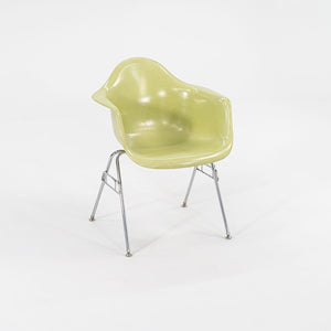 2006 Modernica Fiberglass Arm Shell Chair with H Base or Stacking Base in Light Green