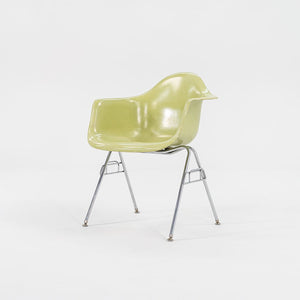 2006 Modernica Fiberglass Arm Shell Chair with H Base or Stacking Base in Light Green