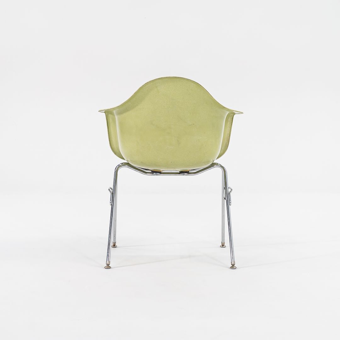 2006 Modernica Fiberglass Arm Shell Chair with H Base or Stacking Base in Light Green