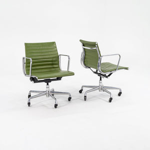 2007 Eames Aluminum Group Management Desk Chair by Charles and Ray Eames for Herman Miller in Green Leather Sets Available