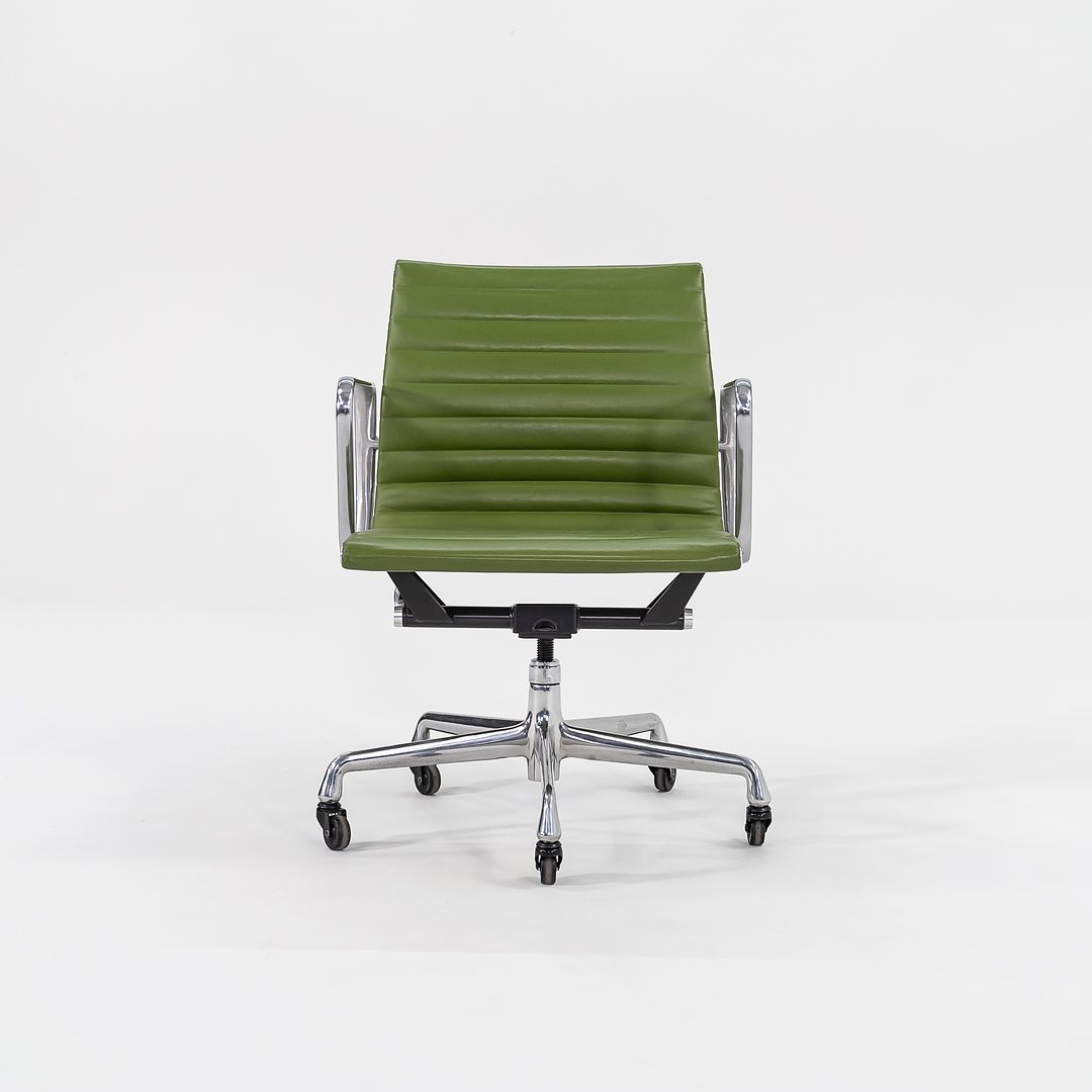 2007 Eames Aluminum Group Management Desk Chair by Charles and Ray Eames for Herman Miller in Green Leather Sets Available